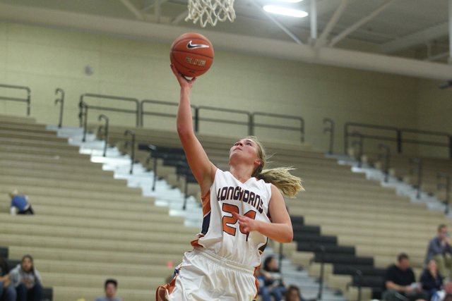 Legacy’s Carolina Rahkonen goes for a layup against Bonanza on Thursday. (Chase Steven ...