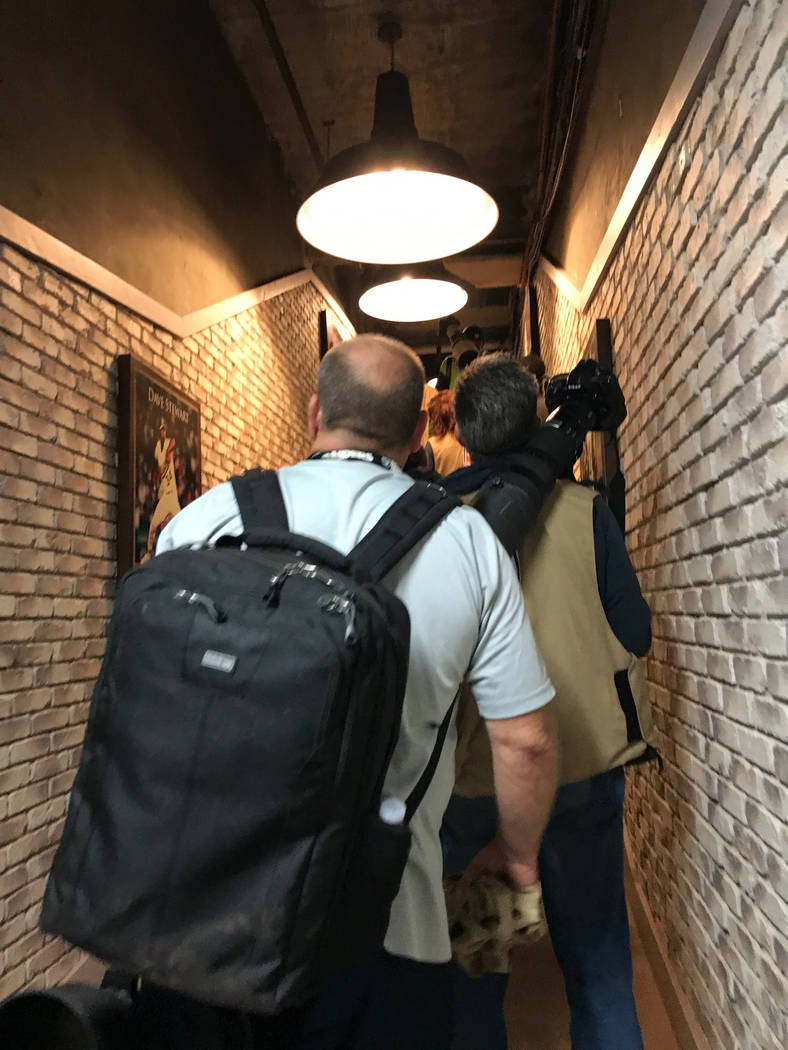 A hallway inside the Oakland-Alameda County Coliseum that leads from the stadium's field to the locker rooms, Saturday, Aug. 19, 2017. Heidi Fang Las Vegas Review-Journal @HeidiFang