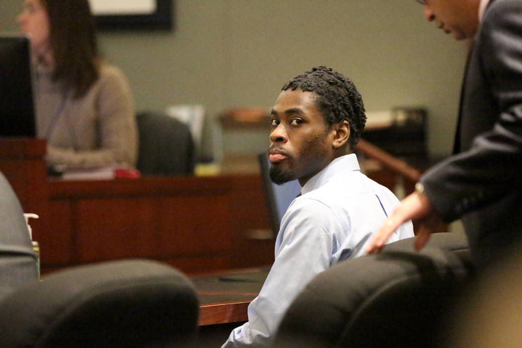 Bryan Clay, the Las Vegas man convicted of raping and murdering a mother and her 10-year-old daughter, appears in court during the penaltyʰhaseʯf his trial on Friday, Dec. 1, 2017.  Mi ...