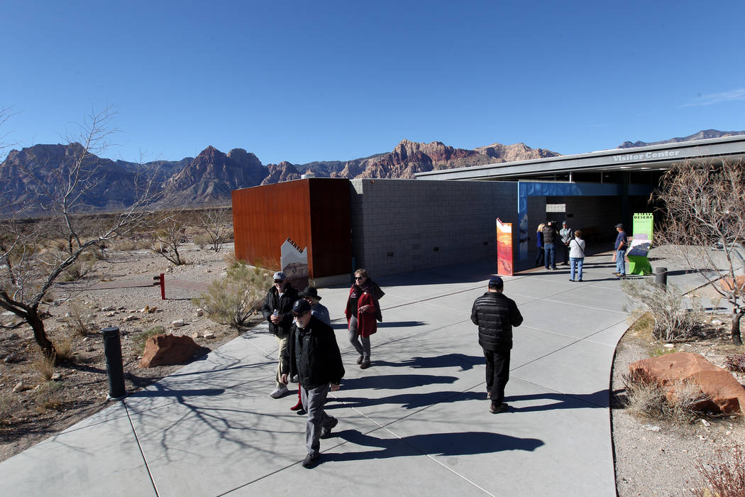 The visitor center at Red Rock Canyon National Conservation Area scenic loop is closed Monday, Jan. 22, 2018. While the gates were open, the fee booths, visitor center and bathrooms were closed du ...