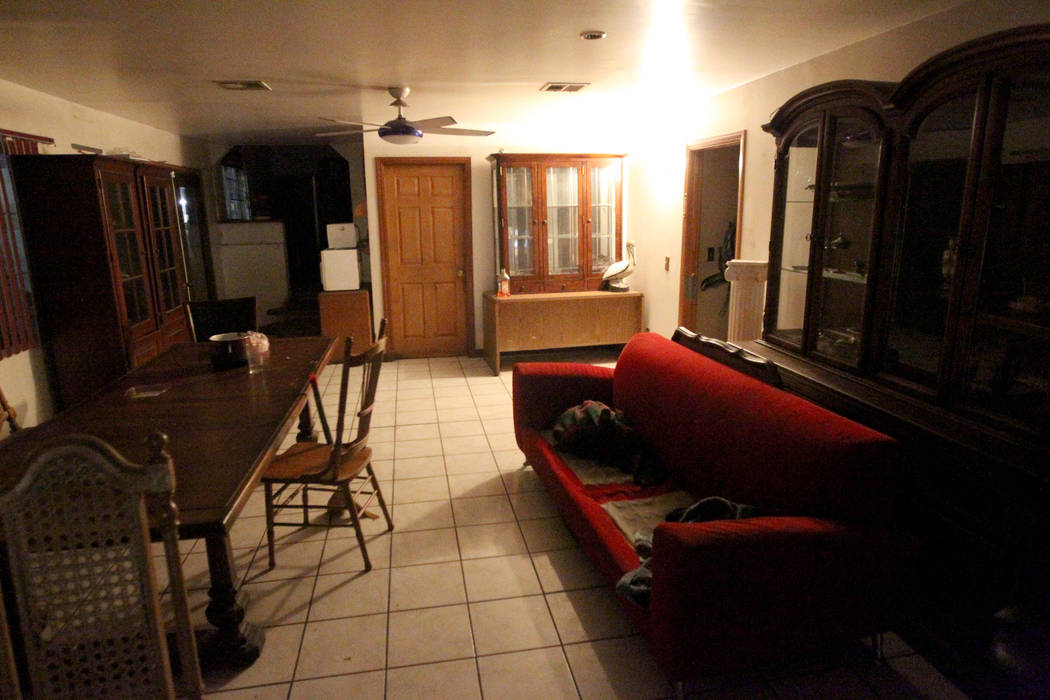 The common area of a home at 724 N. 9th St. in downtown Las Vegas is shown Thursday, Jan. 25, 2018. The home was part of a Nevada state program that pays providers to house and feed mentally ill c ...