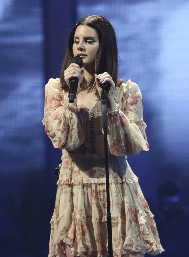 Lana Del Rey performs during the LA to the Moon Tour at Philips Arena on Monday, February 5, 2018, in Atlanta. (Photo by Robb Cohen/Invision/AP)