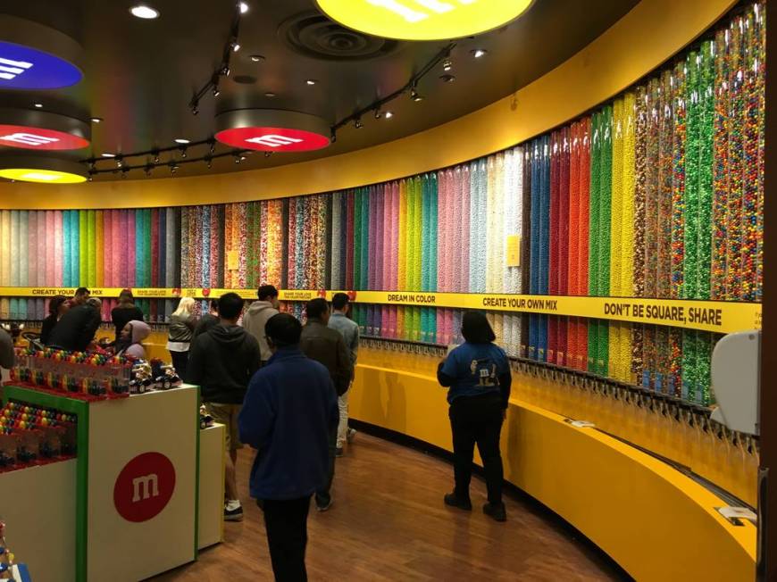 Wall of M&Ms at M&M Factory (Al Mancini/Las Vegas-Review-Journal)