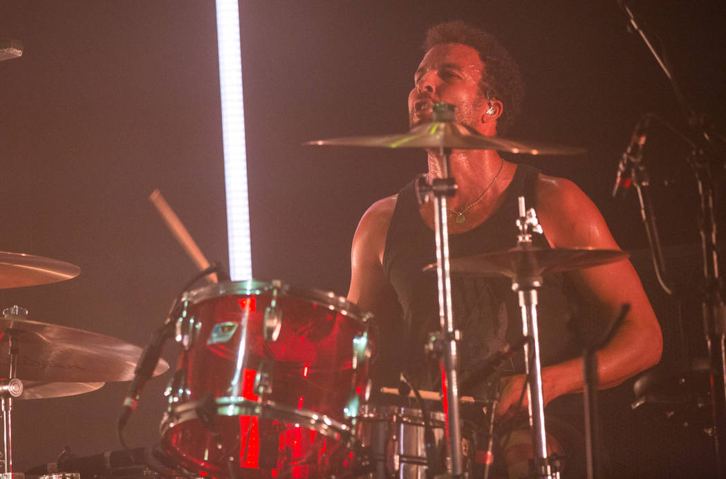 Queens of the Stone Age drummer Jon Theodore performs at The Chelsea at The Cosmopolitan of Las Vegas on Friday, Feb. 16, 2018. Chase Stevens Las Vegas Review-Journal @csstevensphoto
