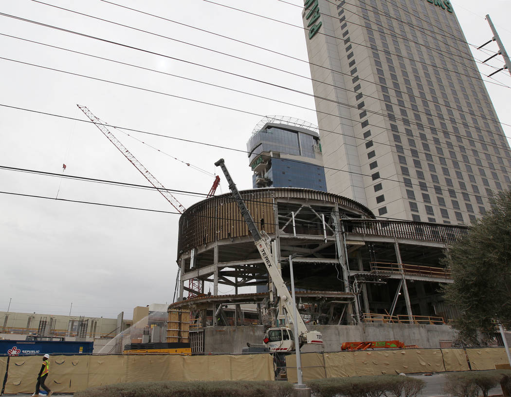 Construction continues on the new pool club and nightclub at the Palms Tuesday, Feb. 27, 2018. The venues will be operated in partnership with Tao Group. K.M. Cannon Las Vegas Review-Journal @KMCa ...