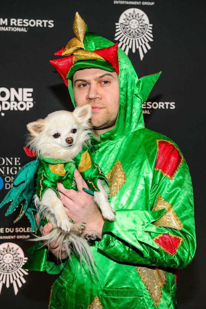 Piff The Magic Dragon is shown landing during his appearance in "One Night For One Drop" on Friday, March 2, 2018. (Brendan Ho)