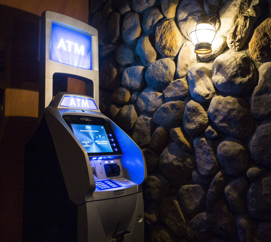 The ATM at Timbers, a bar and grill that also offers video poker, in Henderson on Thursday, March 15, 2018. On Nov. 11, 2016, Henderson Constable Earl Mitchell withdrew $500 out of an ATM, and 19  ...