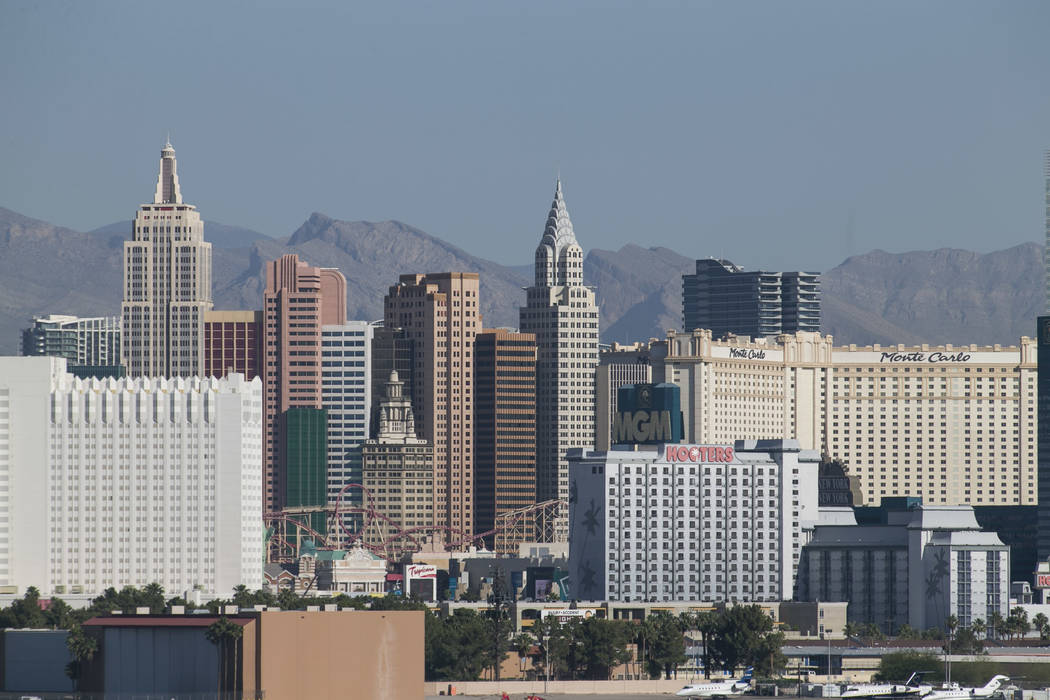 The Las Vegas Strip skyline in Las Vegas. (Richard Brian/Las Vegas Review-Journal) @vegasphotograph