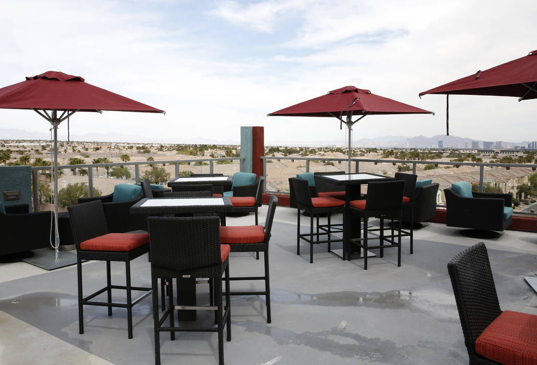 The Las Vegas Strip is seen from the roof deck of the Mercer apartment complex on Monday, April 2, 2018, in Las Vegas.  (Bizuayehu Tesfaye/Las Vegas Review-Journal) @bizutesfaye