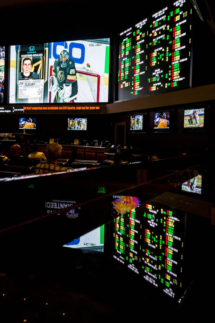 Sports betting lines are displayed at the Green Valley Ranch sports book in Henderson on Thursday, April 26, 2018. Patrick Connolly Las Vegas Review-Journal @PConnPie