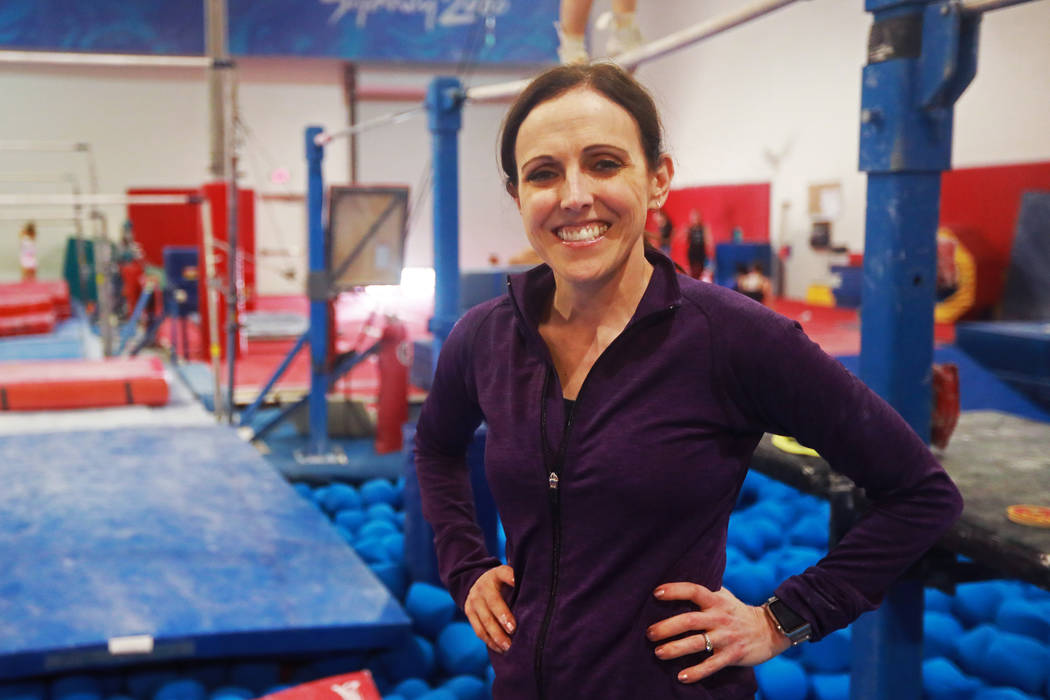 Cassie Rice, a gymnastics coach and owner of Gymcats, poses for a photograph at the Henderson gym on Monday, May 7, 2018. Andrea Cornejo Las Vegas Review-Journal @dreacornejo