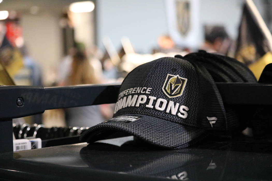 Golden Knights merchandise on display The Arsenal Pro Shop at City National Arena in Las Vegas, Monday, May 21, 2018. Madelyn Reese/Las Vegas Review-Journal