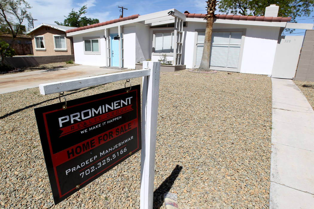 The median estimated home value in the Las Vegas area was $260,800 in April, up 16.5 percent from a year ago. (K.M. Cannon/Las Vegas Review-Journal) @KMCannonPhoto