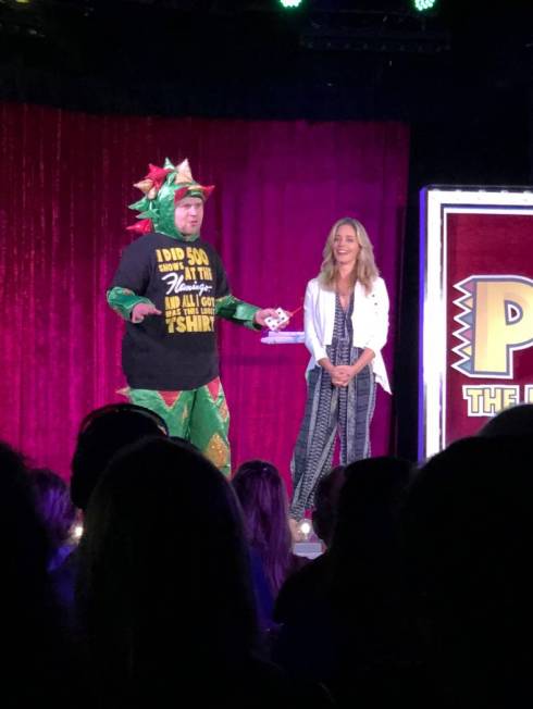 John van der Put as Piff the Magic Dragon is shown with actress Christina Moore during his 500t ...