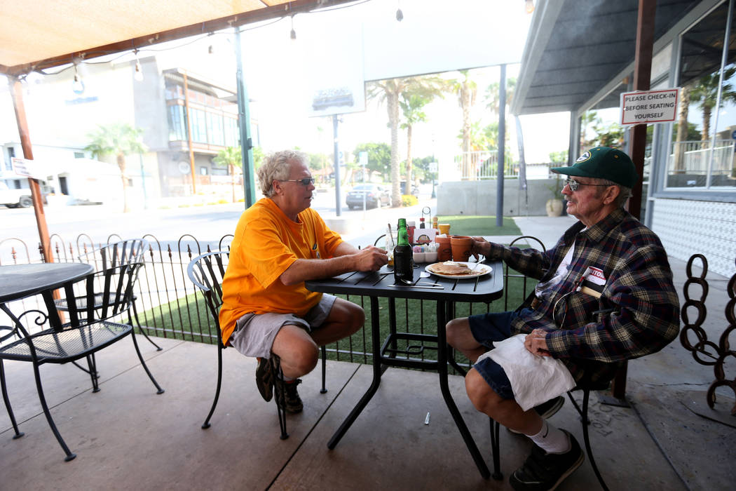 Tom Manikowske of Fargo, N.D. and Gale Greterman of Boulder City at Southwest Diner on the corner of Nevada Way and 5th Street in Boulder City Wednesday, Aug. 1, 2018. K.M. Cannon Las Vegas Review ...
