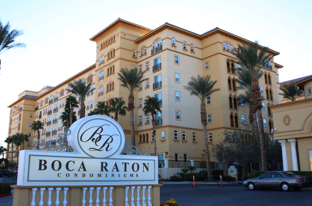 Boca Raton, a condo complex south of the Strip, at 2405 W. Serene Ave., photographed on Friday, Dec. 8, 2017, in Las Vegas. The 210 remaining unsold units in Boca Raton, a condo complex south of t ...