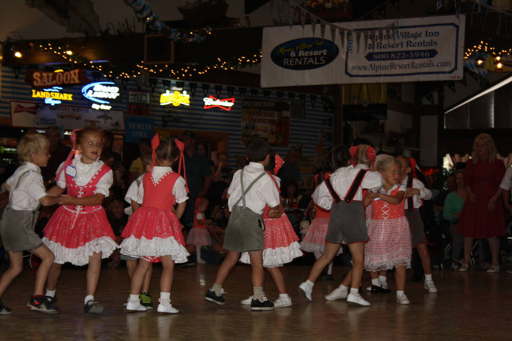 The Big Bear Lake Oktoberfest celebration includes plenty of kid-friendly activities, including dancing, contests, face painting and bounce houses. (Deborah Wall/Las Vegas Review-Journal)