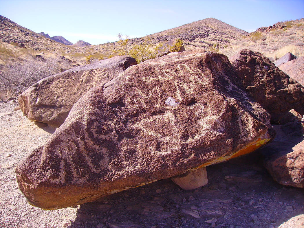 One of our finest cultural sites in Southern Nevada is the Sloan Canyon Petroglyph Site in the Sloan Canyon National Conservation Area. (Deborah Wall/Las Vegas Review-Journal)