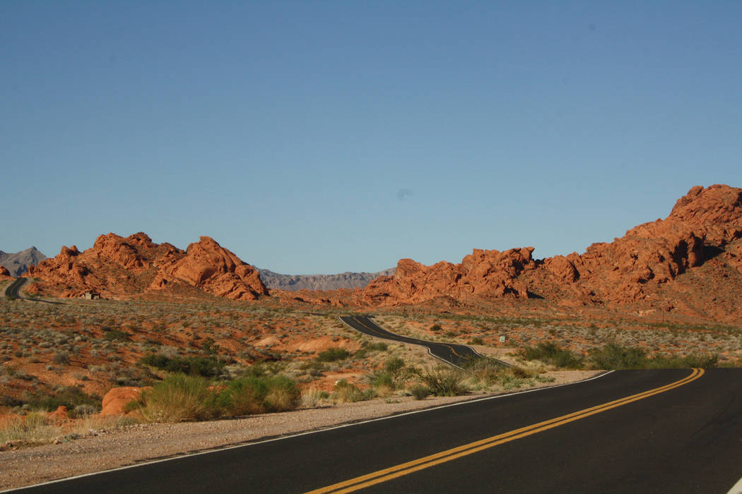 Hike the trails or just take a scenic drive in Valley of Fire State Park to see the fiery red sandstone formations. (Deborah Wall/Las Vegas Review-Journal)