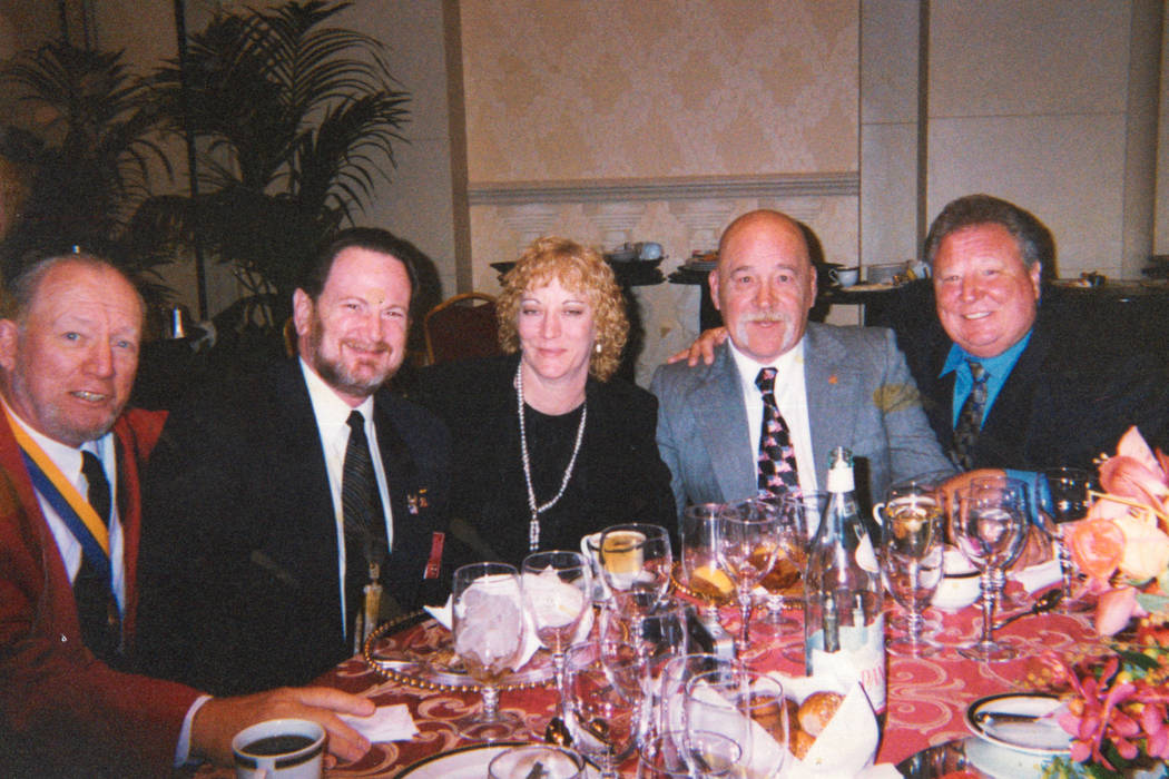 A photo of Jerry Adams (second from left) and Billy Stojack (second from right) with other vete ...