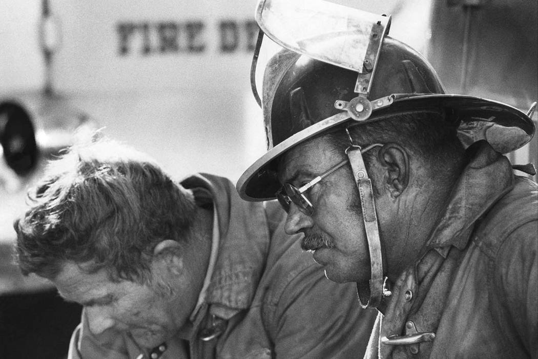 Clark County Firefighters Andy Anderson and Roy Welch are pictured at the November 21, 1980 MGM ...
