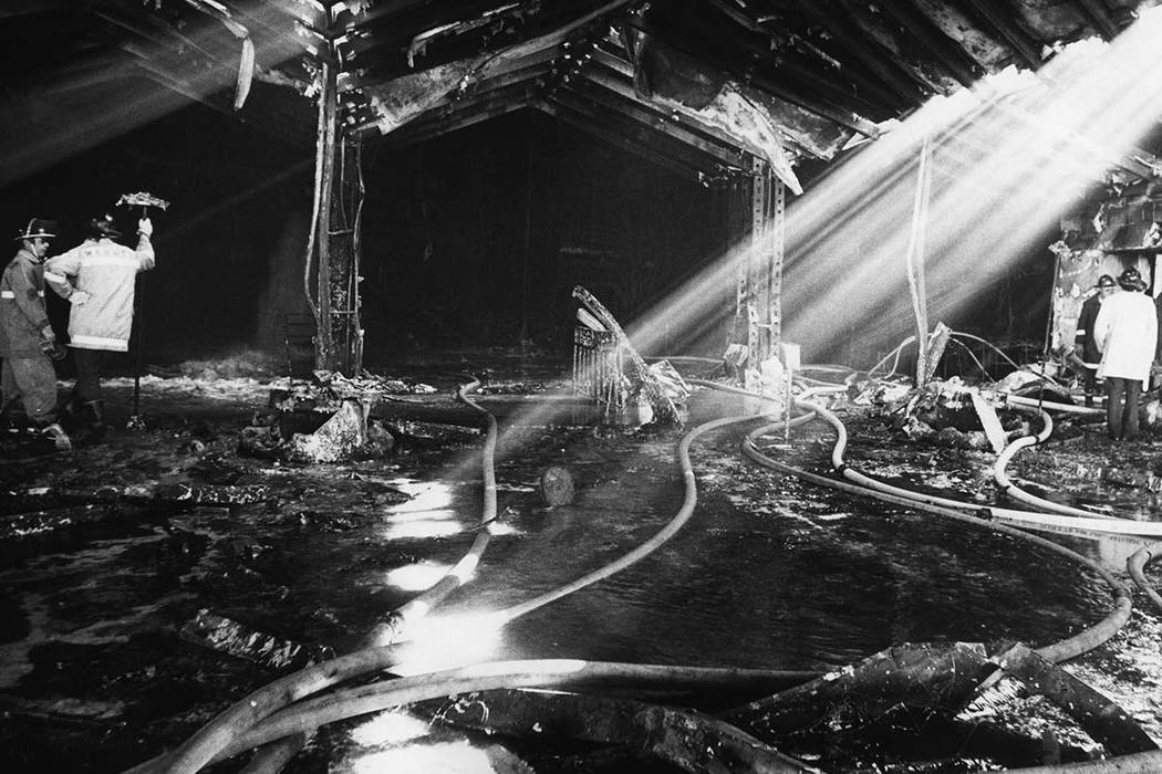 The graphic aftermath of the November 21, 1980 MGM Grand Hotel fire can be seen in this view of ...