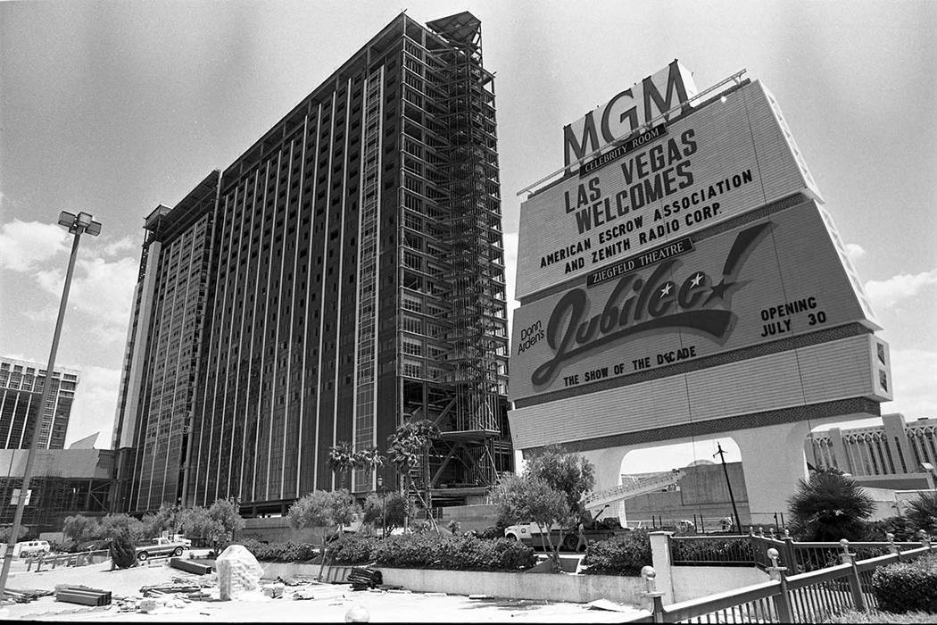 Construction work at the MGM Grand Hotel at the southeast corner of South Las Vegas Boulevard a ...