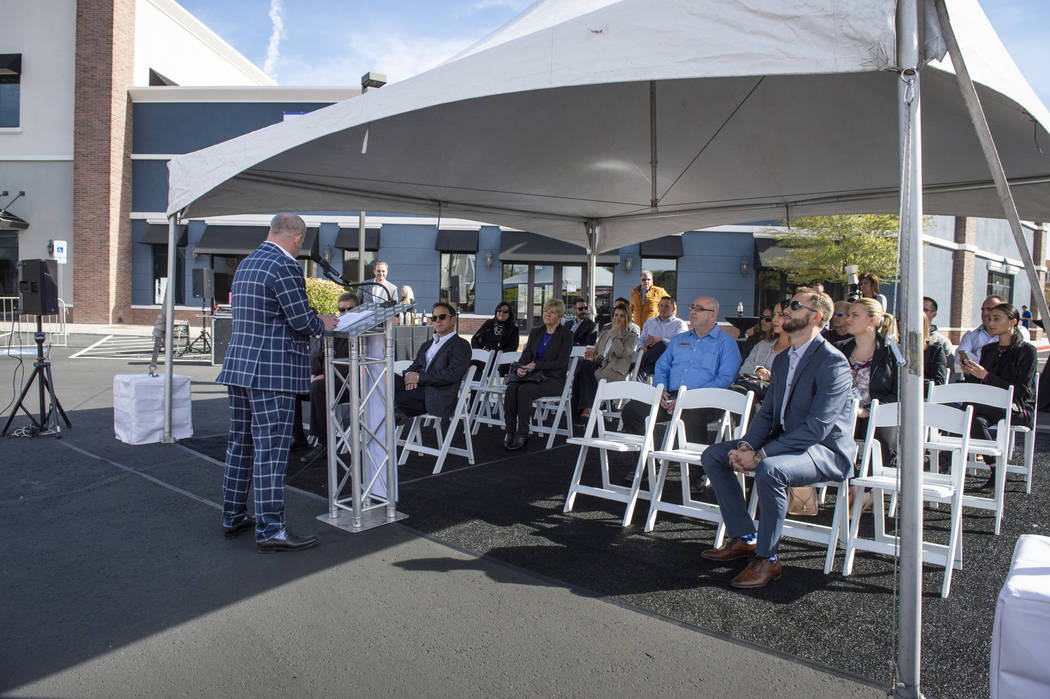 A ceremony is held to mark the sale of long-struggling Coronado Canyons retail center in Henderson, Tuesday,Nov. 13, 2018. Caroline Brehman/Las Vegas Review-Journal