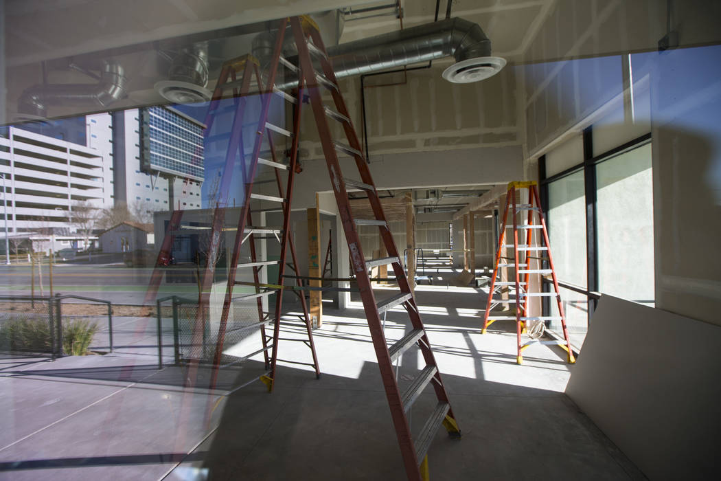 A view of the Writer's Block space under construction at The Lucy, a multipurpose creative resi ...