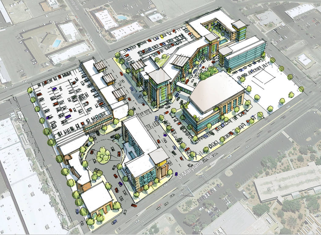 Las Vegas developer Frank Marretti is tearing down Campus Village near UNLV. He has not filed project plans, but this rendering shows a possible concept for the site. (G2 Capital Development)