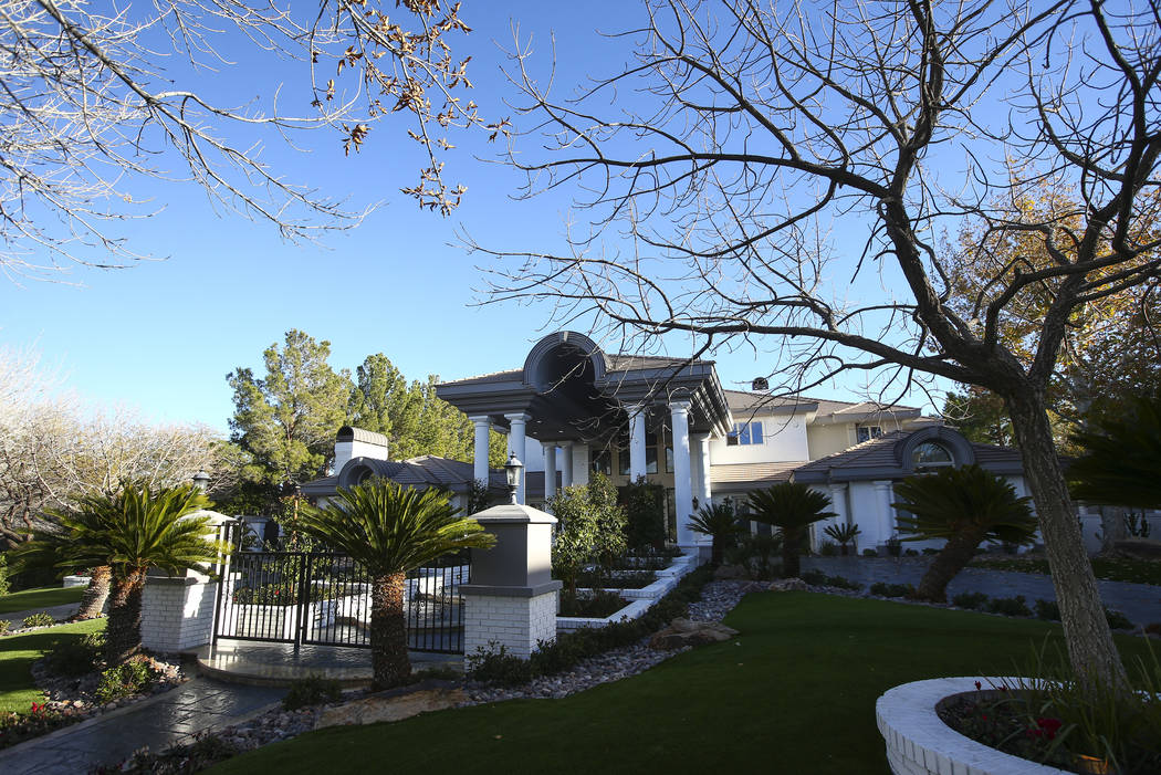 A home at 9009 Greensboro Lane in the Tournament Hills neighborhood in Las Vegas on Friday, Jan. 18, 2019. Chase Stevens Las Vegas Review-Journal @csstevensphoto