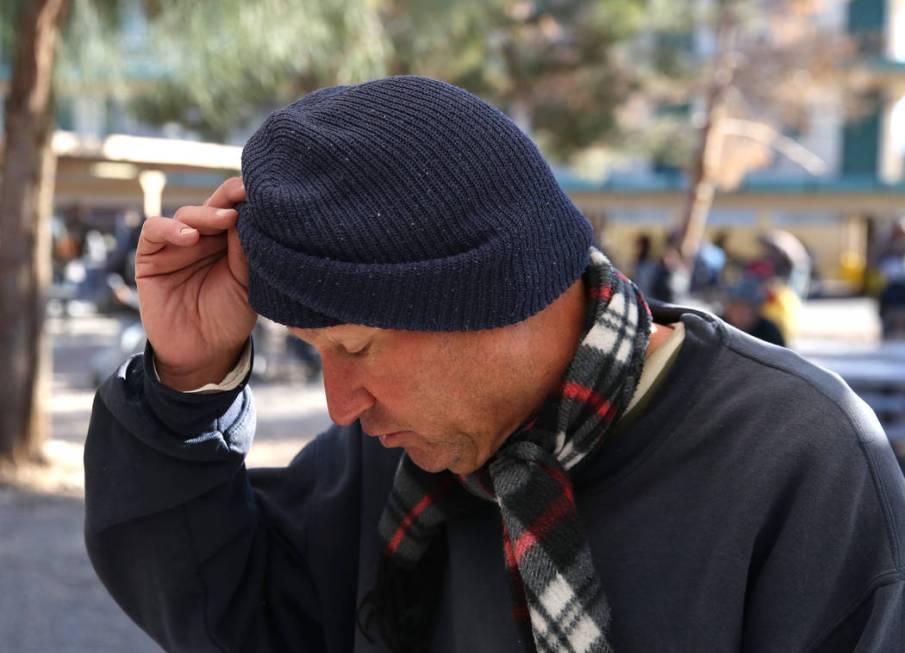 Douglas Warenback looks down as he speaks during an interview with the Las Vegas Review-Journal ...