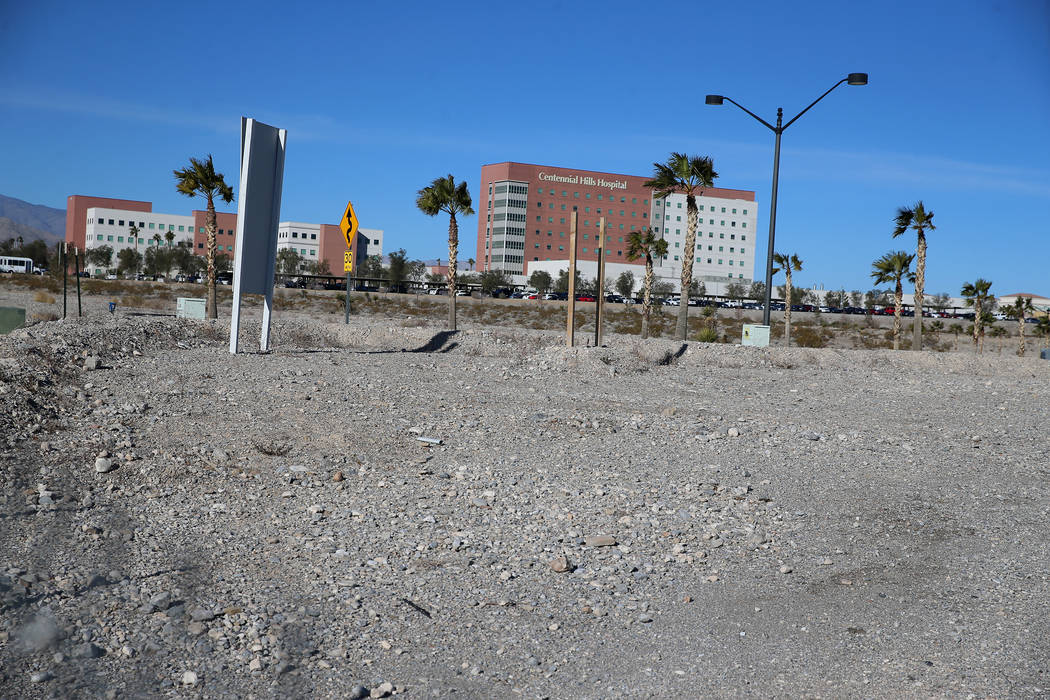 The corner of Grand Montecito Parkway and Deer Springs Way in Las Vegas where KB Home has filed plans for a 60-acre housing, Tuesday, Jan. 22, 2019. Erik Verduzco/Las Vegas Review-Journal) @Erik_V ...