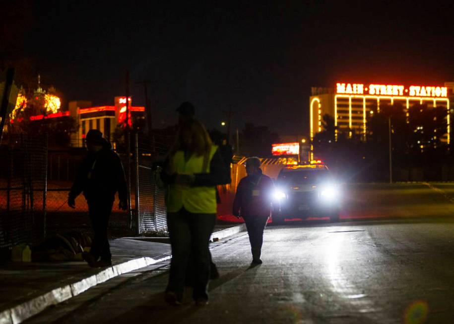 Volunteers look for homeless people along Veterans Memorial Drive during the annual Southern Ne ...