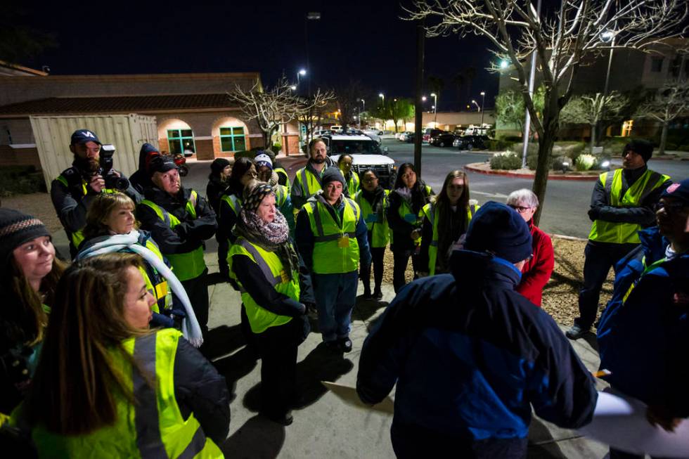 Volunteers and participants gather before heading out for the annual Southern Nevada Homeless C ...