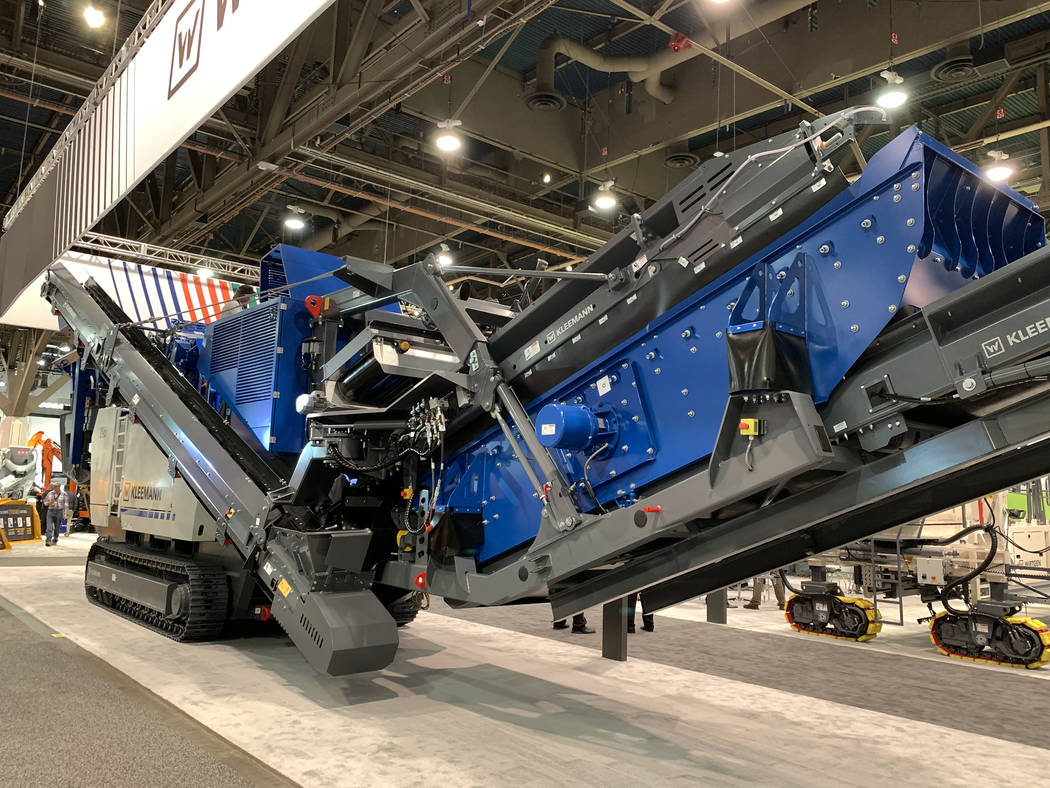 Kleemann’s Mobirex MR 130 Zi impact crusher during the World of Concrete Show at the Las Vegas Convention Center Wednesday, Jan. 23, 2019. (K.M. Cannon/Las Vegas Review-Journal) @KMCannonPhoto