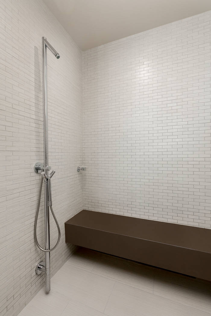 The master bath shower in Waldorf Astoria unit No. 2403. (Luxury Estates International)
