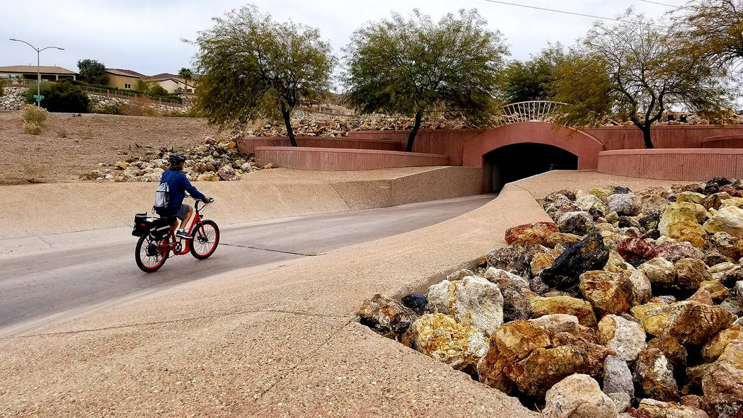 Tunnels and trails used for both recreation and drainage are part of Boulder City's cut of River Mountains Loop Trail. (Natalie Burt)