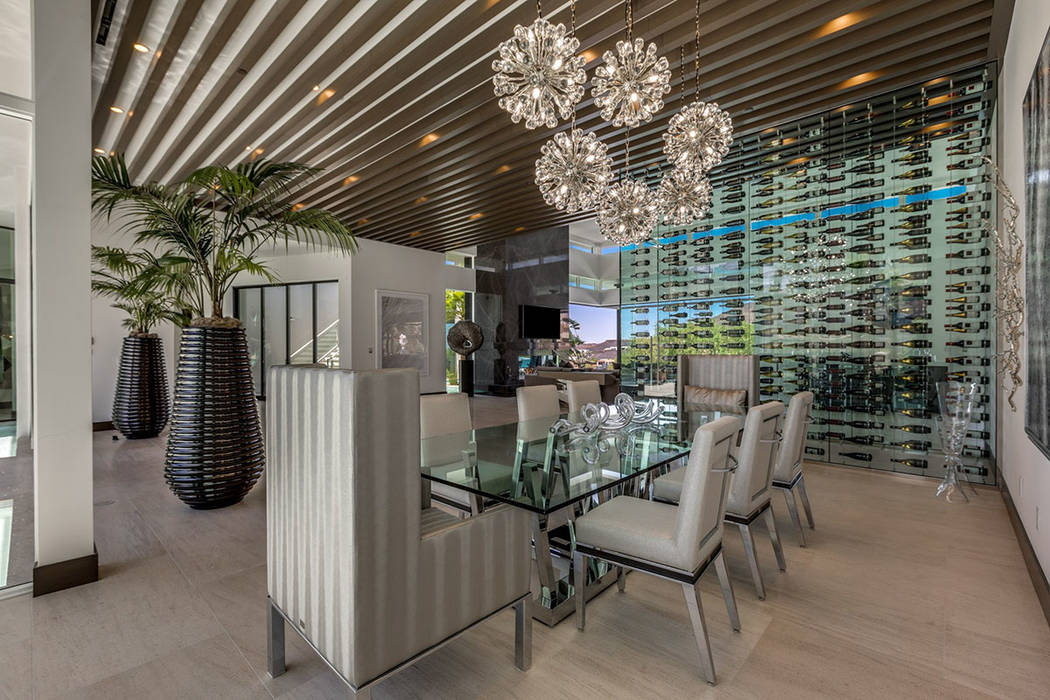 The home features a wine wall in the dining area. (Ivan Sher Group)