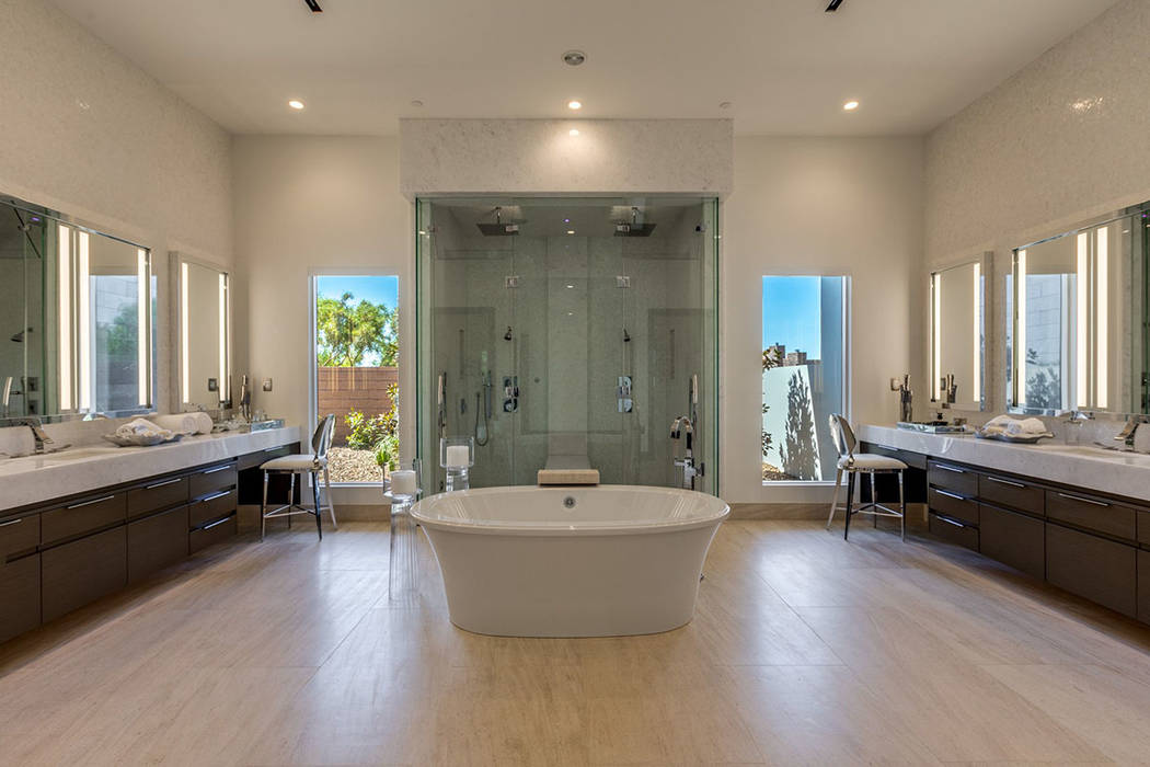 The master bath has a sleek, modern design. (Ivan Sher Group)