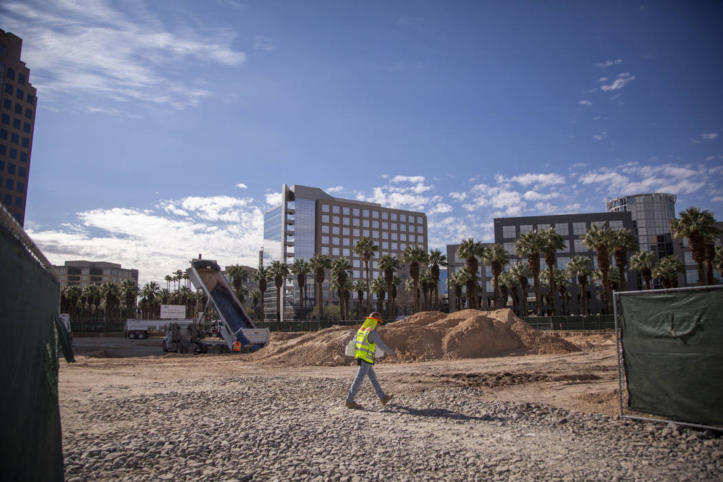 Construction continues on site of a building project at the Hughes Center office park in Las Vegas, Thursday, Jan. 31, 2019. Caroline Brehman/Las Vegas Review-Journal