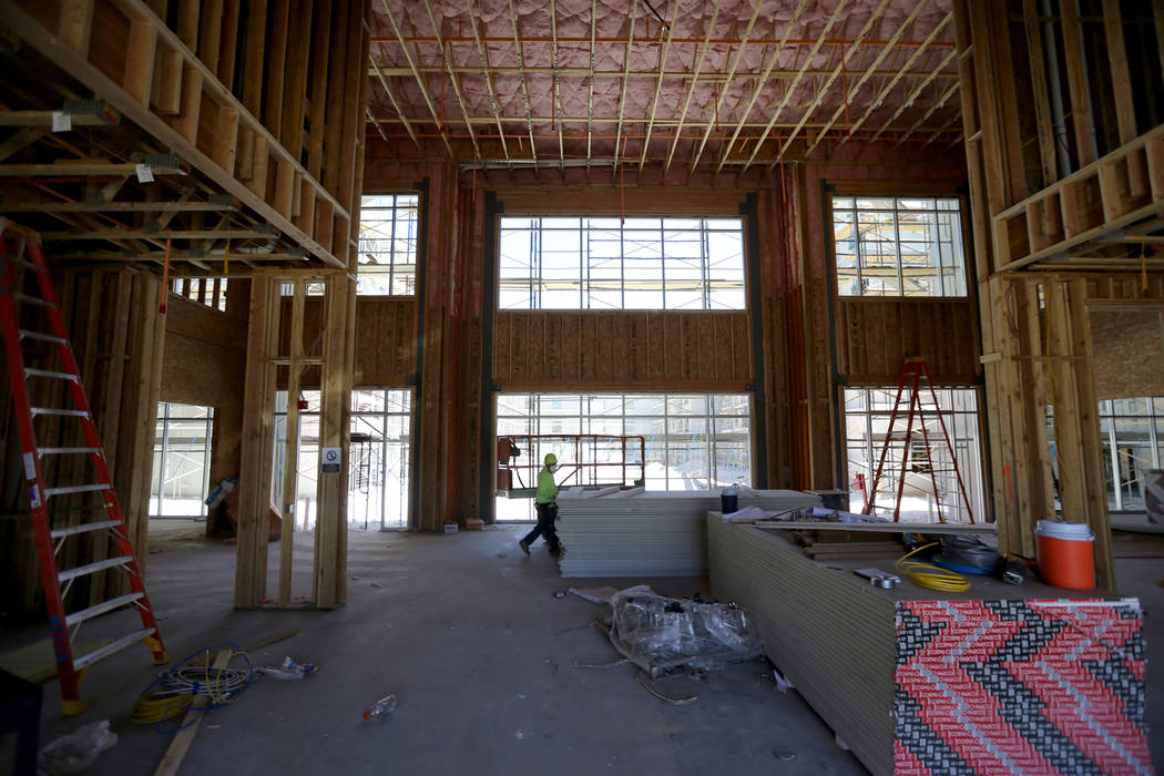 The clubhouse area under construction at the 365-unit Elysian apartment complex on the southeast corner of Flamingo Road and Hualapai Way in Las Vegas, as seen Friday, April 27, 2018. K.M. Cannon ...