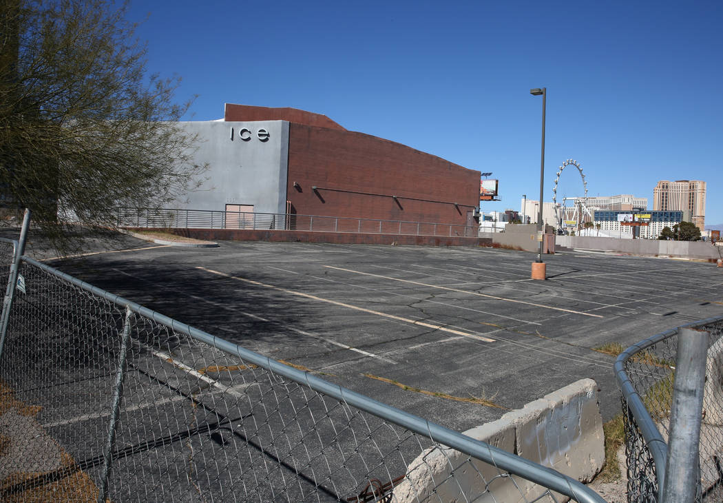 An abandoned nightclub, ICE, is seen east of Koval Lane and north of Harmon Avenue on Tuesday, Feb. 19, 2019, in Las Vegas. A Southern California investor recently bought nearly 60 acres of mostly ...