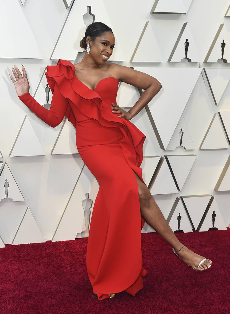 Jennifer Hudson poses as she arrives at the Oscars on Sunday, Feb. 24, 2019, at the Dolby Theatre in Los Angeles. (Photo by Jordan Strauss/Invision/AP)