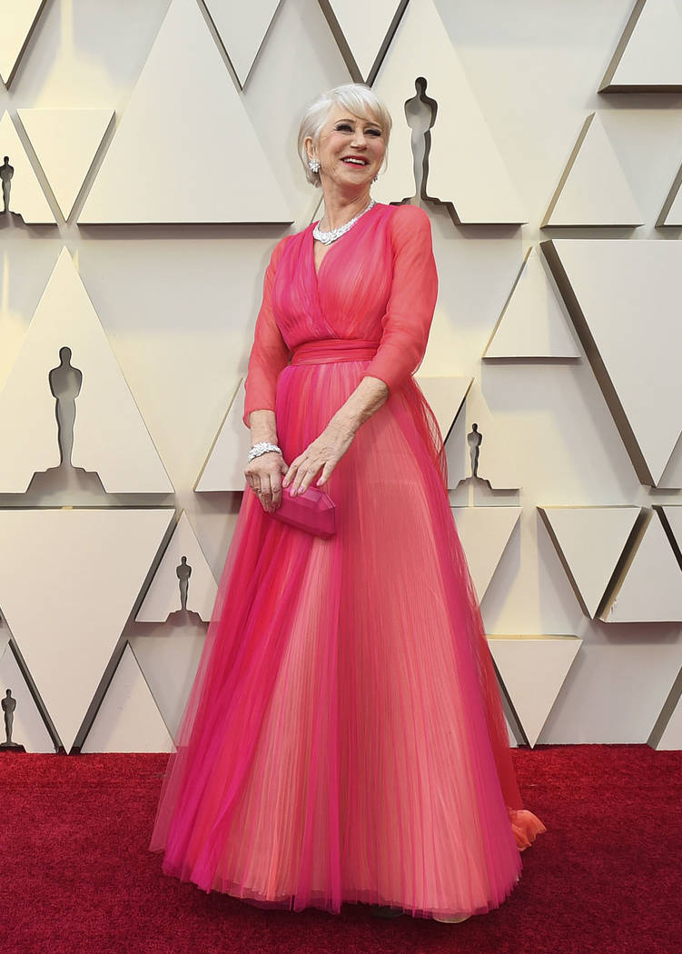 Helen Mirren arrives at the Oscars on Sunday, Feb. 24, 2019, at the Dolby Theatre in Los Angeles. (Photo by Jordan Strauss/Invision/AP)