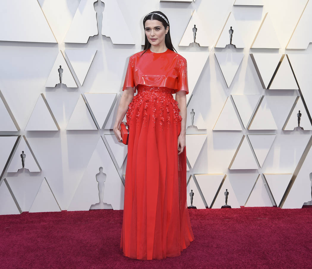 Rachel Weisz arrives at the Oscars on Sunday, Feb. 24, 2019, at the Dolby Theatre in Los Angeles. (Photo by Richard Shotwell/Invision/AP)