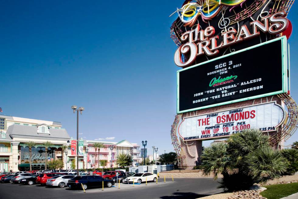 The exterior of The Orleans hotel-casino at 4500 West Tropicana Avenue, in Las Vegas, is shown on Tuesday, Oct. 25, 2011. (Las Vegas Review-Journal file)