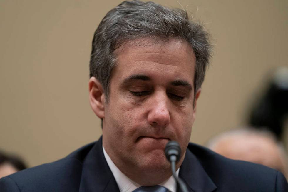 Michael Cohen, President Donald Trump's former lawyer, testifies before the House Oversight and Reform Committee, on Capitol Hill, Wednesday, Feb. 27, 2019, in Washington. (AP Photo/J. Scott Apple ...