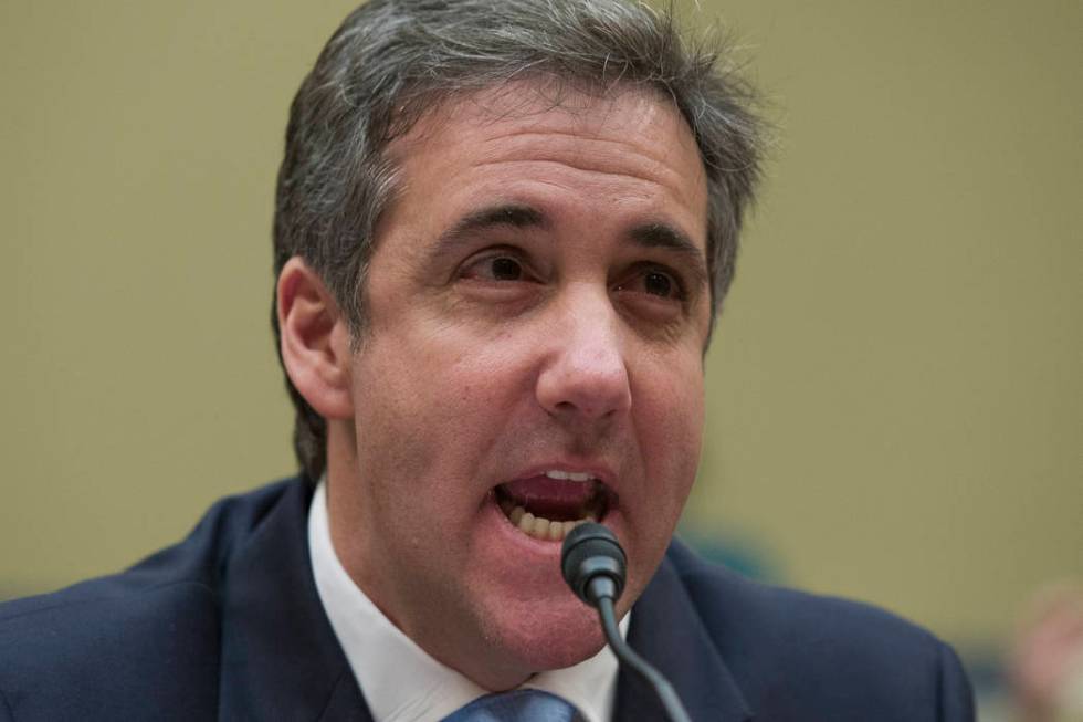 Michael Cohen, President Donald Trump's former lawyer, testifies before the House Oversight and Reform Committee, on Capitol Hill, Wednesday, Feb. 27, 2019, in Washington. (AP Photo/Alex Brandon)