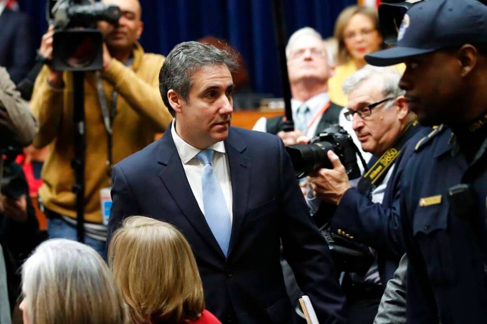 Michael Cohen, President Donald Trump's former personal lawyer, arrives to testify before the House Oversight and Reform Committee on Capitol Hill, Wednesday, Feb. 27, 2019, in Washington. (Alex B ...